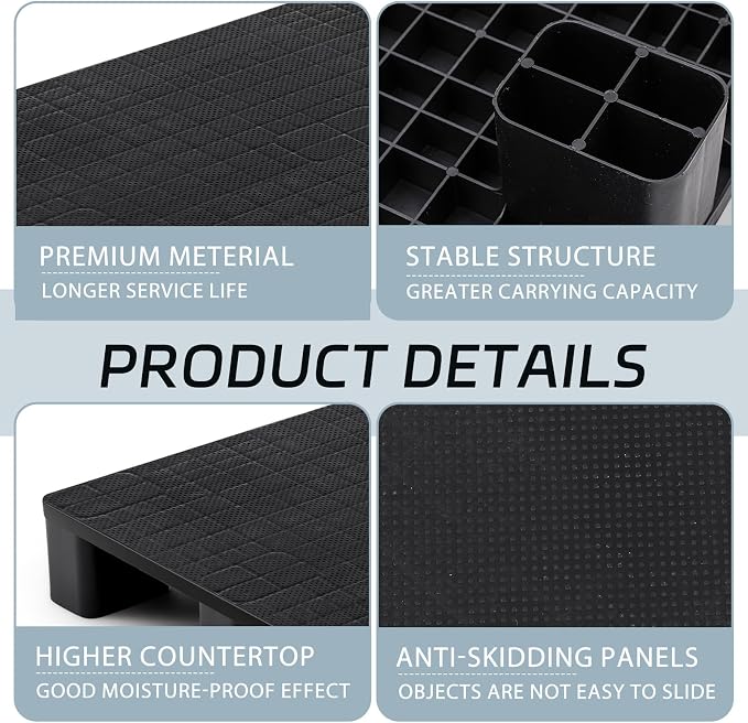 4 Pcs Plastic Pallet for Basement Storage Easy Stack Lightweight Floor Pallet - Image 3