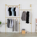 Modern Simple Industrial Pipe Double Hanging Rods Clothing Rack, Clothes Rack by EDCB
