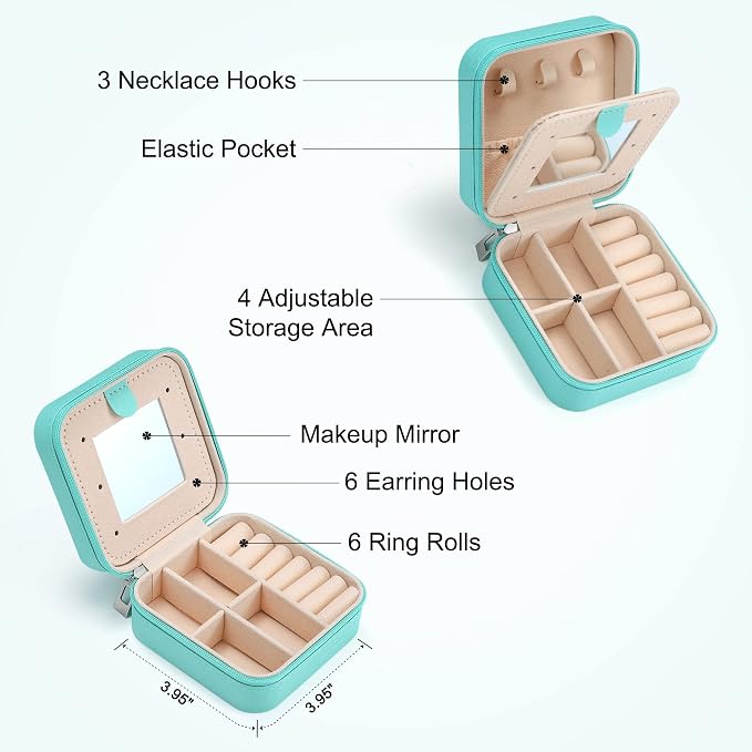 Parima Initial Jewelry Box for Women Girls, Jewelry Travel Case | Chenille - Image 3