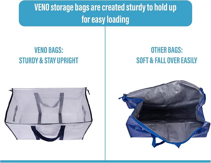 VENO 4 Pack Moving Bags and Large Christmas Storage Bins - Image 4