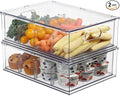 Fridge Drawer Pull Out Stackable Bins, Fridge Organizer Storage by Bronkeeper