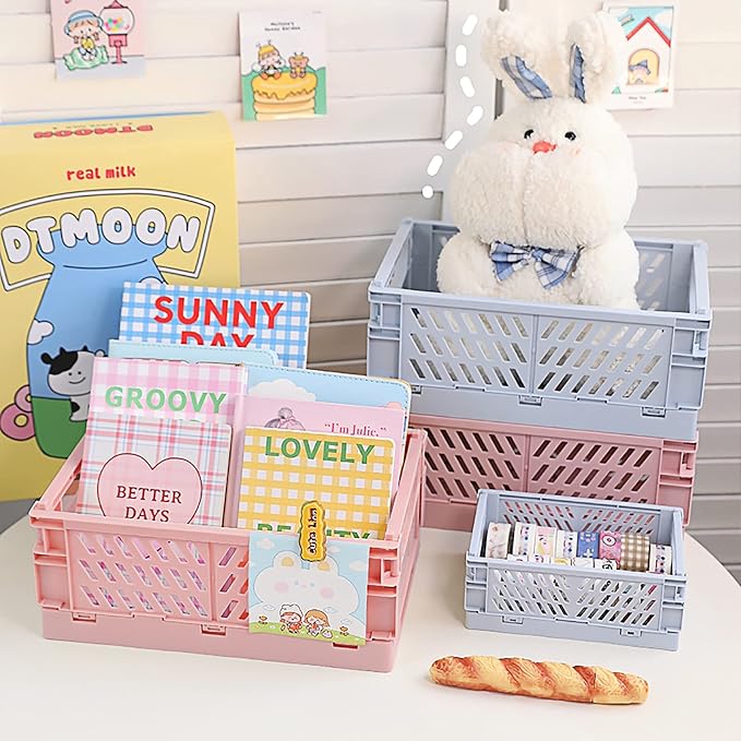 Plastic Baskets for Desk Organizing, Drawer Organizer, 2 Medium+2 Small Durable - Image 7