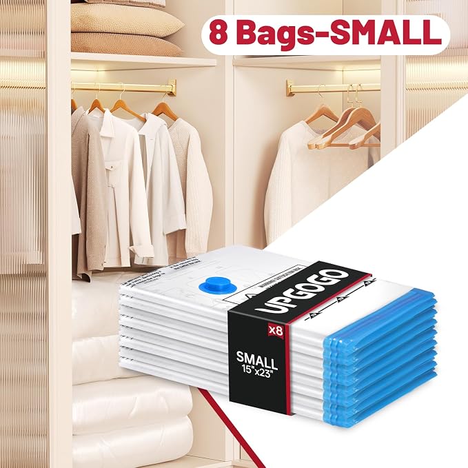 8 Pack Small Vacuum Storage Bags, Vacuum Seal Bags - Image 2