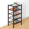Smiry Bamboo Shoe Rack for Closet, 5 Tier Small Wooden Stackable Shoe Organizer by Smiry
