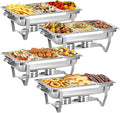 4 pack Chafing Dishes for Buffet of Stainless Steel Food Warmers for Parties 9 by Unknown