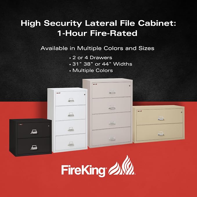 FireKing Fireproof Lateral File Cabinet, 27.75" H x 31.19" W x 22.13" D - Image 7