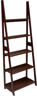 Amazon Basics Ladder Bookshelf Organizer, Solid Rubberwood Frame, Espresso by AmazonBasics