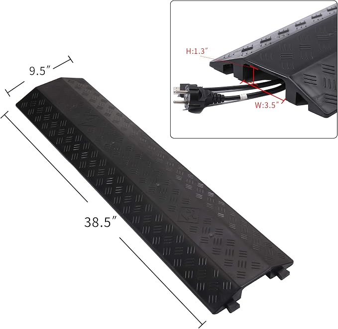 Medium 2 Pack - Floor Cord Cover Cord Protector Drop Over Drop Trak Cable Ramp - Image 2