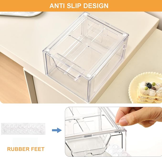 Stackable Makeup Organizer Storage Drawers Set of 6, Pantry Organization - Image 4
