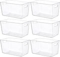 Vtopmart 6 PCS Clear Plastic Storage Bins, Pantry Organizer Containers by Vtopmart