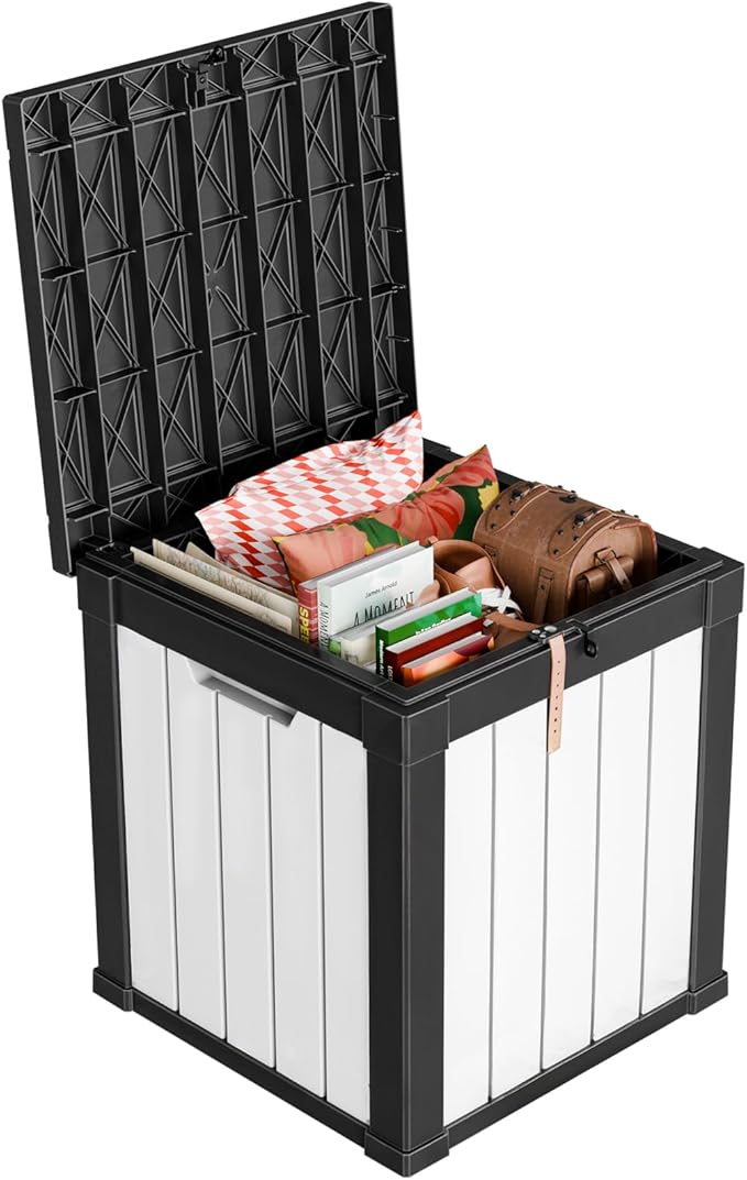 50 GallonOutdoor Storage Box, Resin Deck Boxes Waterproof, IndoorOutdoor Bin by GGYI