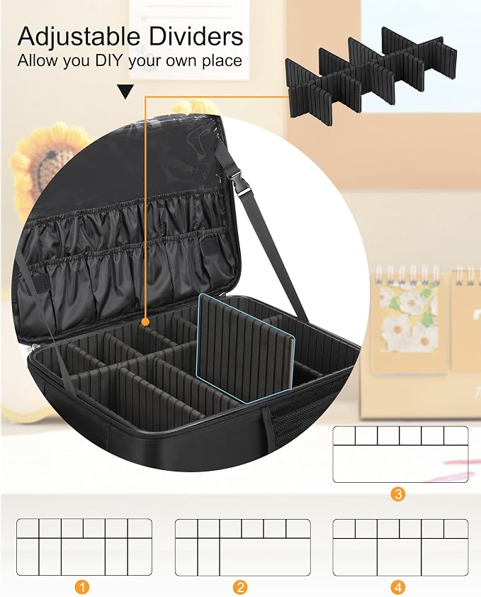 Relavel Professional Makeup Case Makeup Backpack and Clear Makeup Brush Case - Image 3