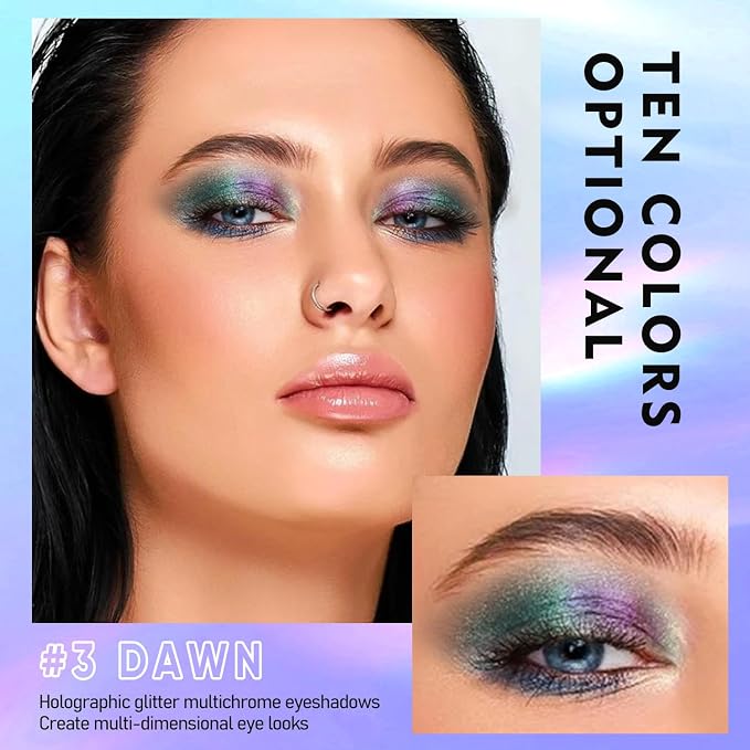 MAKI YIKA 3Pc Glitter Eyeshadow Liquid Multichrome Eyeshadows Long Lasting - Image 3