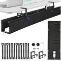 48" Under Desk Cable Management Tray- Clamp/Screw Mount Desk Cable Organizer by ELEVEXA