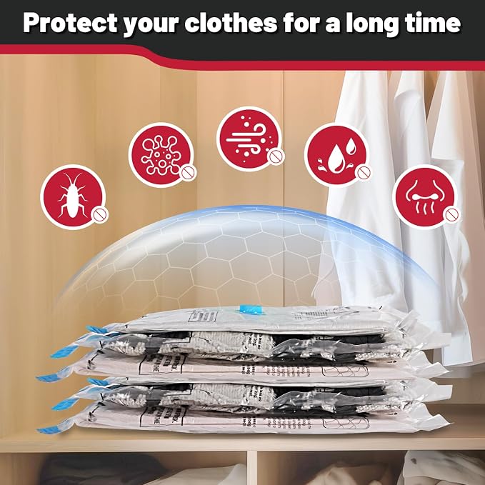 8 Pack Medium Vacuum Storage Bags, Vacuum Seal Bags - Image 4