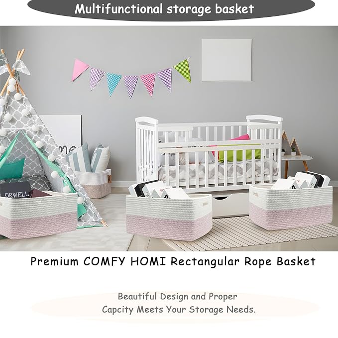 COMFY-HOMI Cotton Rope Woven Basket - Image 7