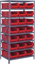 Quantum Storage Systems Wire Shelving Unit W/21 RED Bins by QuantumStorageSystems