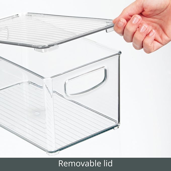 mDesign Plastic Deep Storage Bin Box Container - Image 5