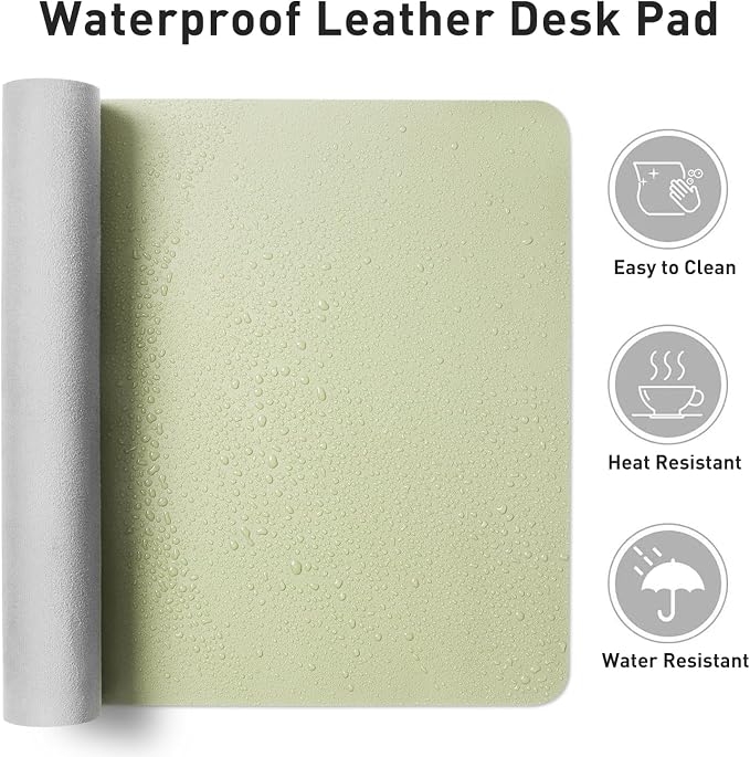 Aothia Leather Desk Pad Protector, Office Mat, Large Mouse Pad, Non-Slip PU - Image 5
