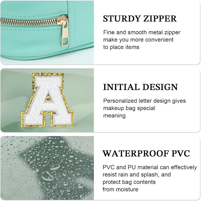 YOOLIFE Initial Clear Makeup Bag | Waterproof Large Makeup Bag | Personalized - Image 6