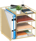 Gold Desk Organizer, 4-Tier Metal Paper Organizer by HOME