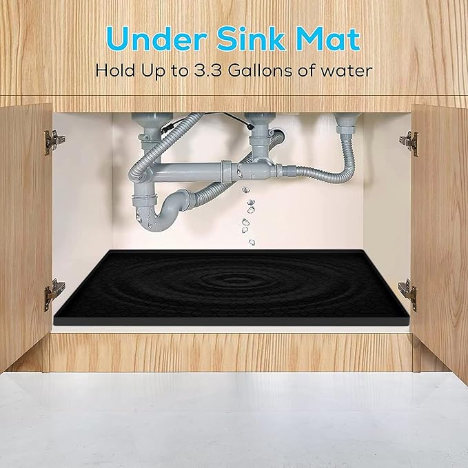 Under Sink Mat, Silicone Waterproof Under Sink Liner, Sink Cabinet Organizer - Image 2