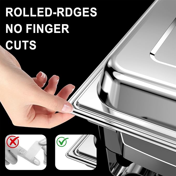 Chafing Dishes for Buffet 2 Pack, 11QT Stainless Steel Food Warmers for Parties - Image 3