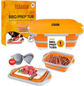 8L/16L BBQ Prep Tub with Cutting Board, Lid & Complimentary Mitts/Gloves – by Unknown