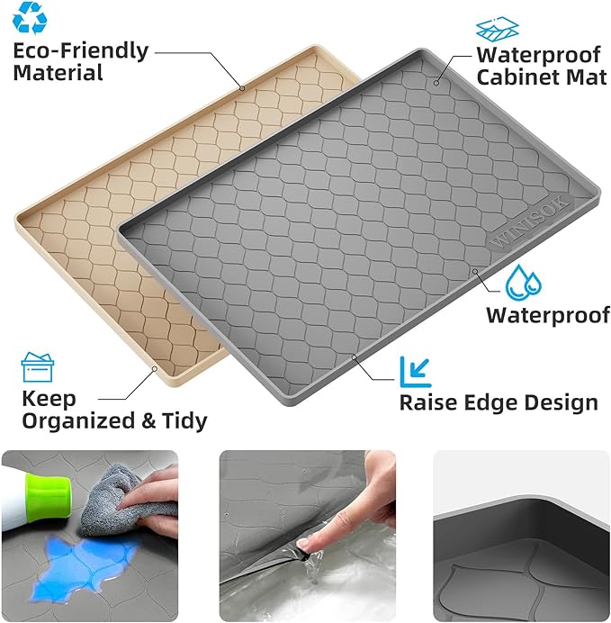 Silicone Under Sink Mat 28" x 22", kitchen Essentials and Gadgets, Shelf liner - Image 2