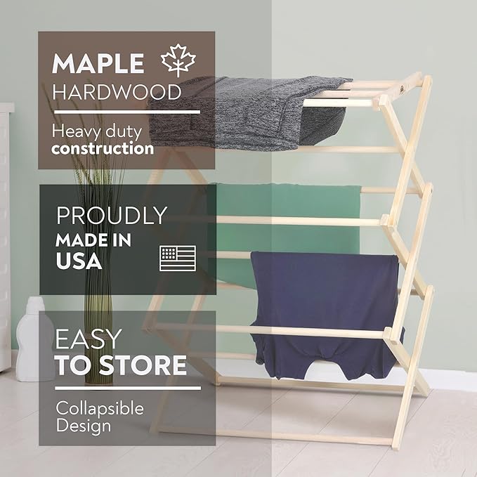 Pennsylvania Woodworks Premium American Maple Clothes Drying Rack - Image 4