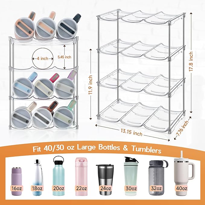 Water Bottle Organizer for Stanley 40 oz Tumbler, Stackable Water Bottle Holder - Image 2