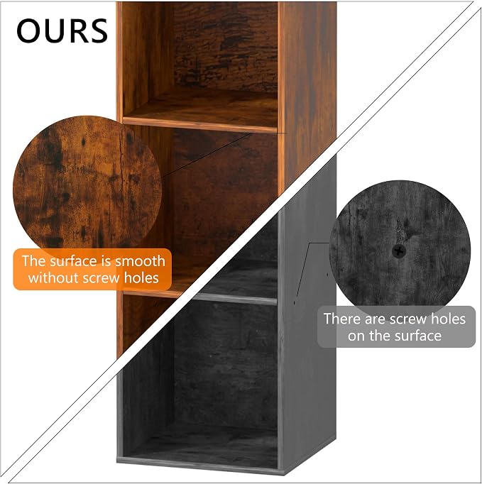 6 Cube Storage Organizer, 6 Tier Cube Low Bookcase Freestanding Storage Display - Image 6