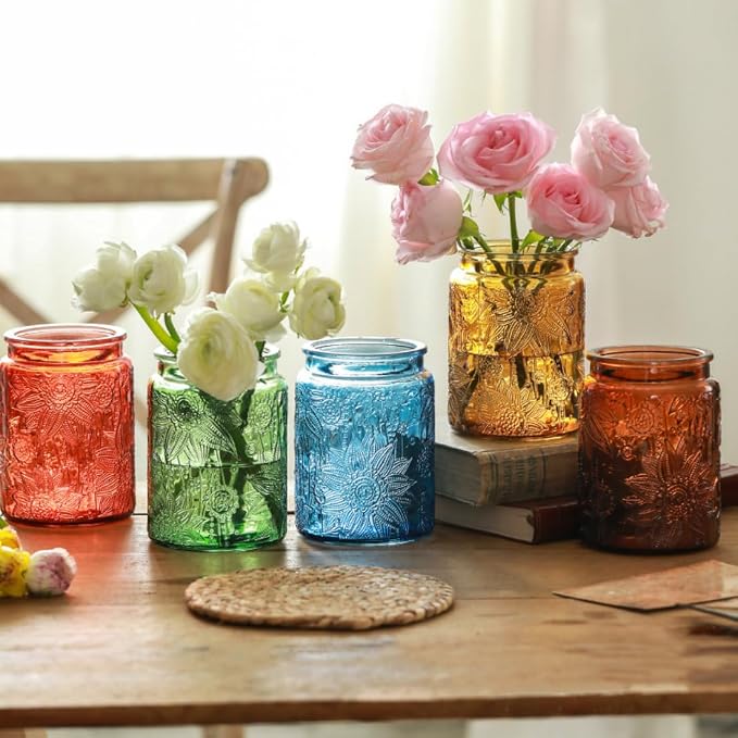 ANSQU Set of 2 Vintage Glass Canister, 23.7oz Candy Jars - Image 5