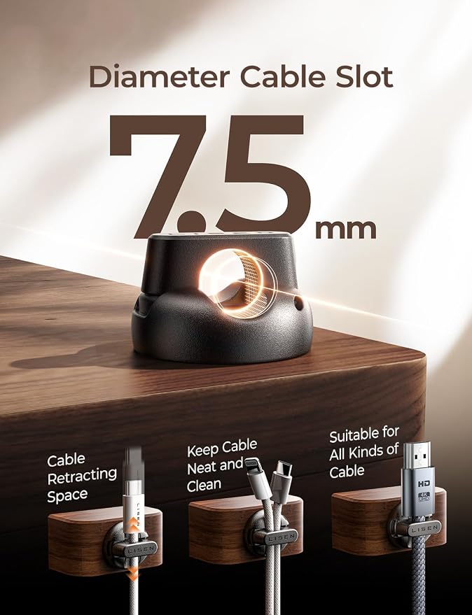 18-Pack Magnetic Cable Clips Cord Holder, LISEN Office Desk Organizers and - Image 6