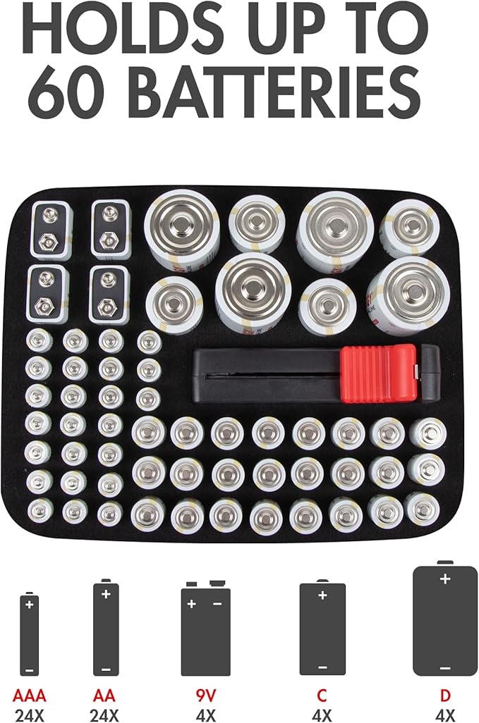 Tenergy Alkaline Batteries & Storage Case, 4xC Size, 4xD Size, 4x9V Size - Image 3