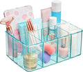 STORi 5-Compartment Plastic Organizer, Ocean Mist, Rectangular Divided Makeup by STORi