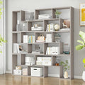 Expandable Bookcase with Adjustable Width, Wooden Room Divider Bookshelf by Unknown