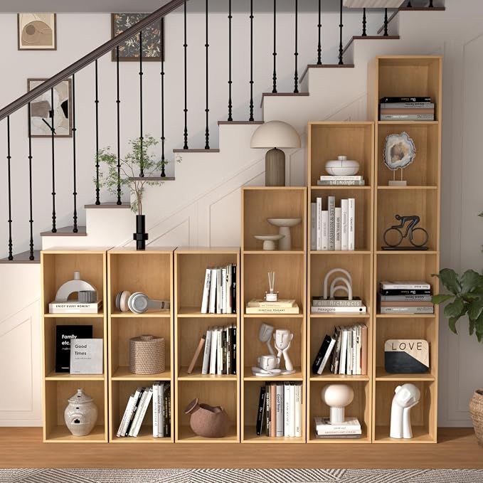 4 Cube Storage Organizer, 4 Tier Cube Bookcase Freestanding Storage Display - Image 9