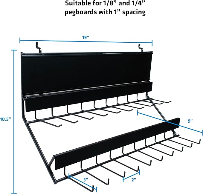 Century Drill & Tool, 2-tier pegboard rack space saver #03199 – perfect - Image 4