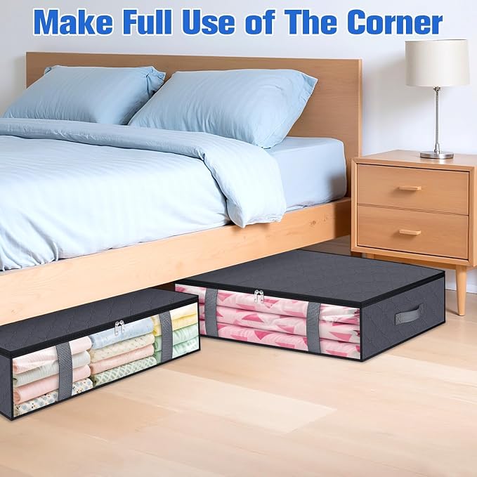 Under Bed Storage Containers, 8 Pack Blanket Storage Bags, Collapsible Storage - Image 7