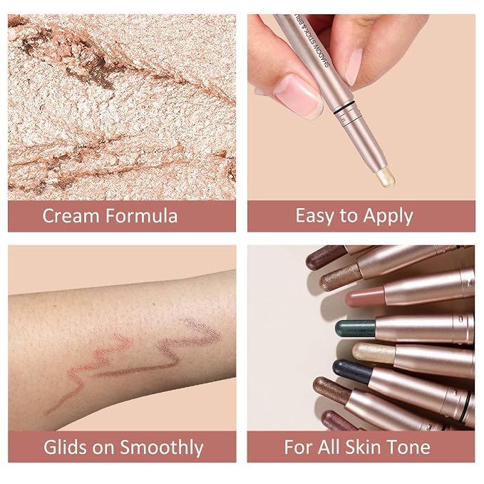 Dark Brown Eyeshadow Stick Makeup, Waterproof Hypoallergenic Long Lasting Cream - Image 4