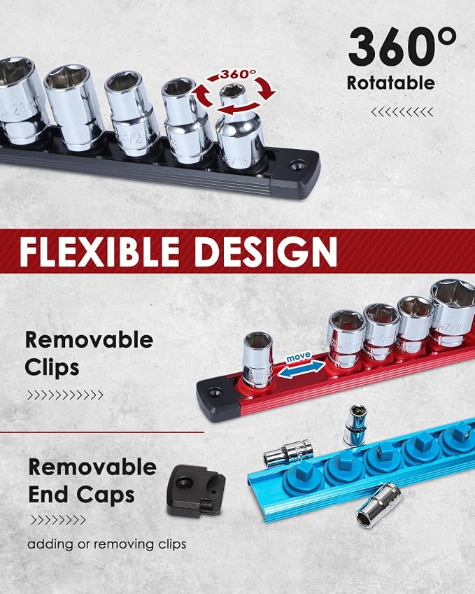 3/8" Magnetic Socket Holder Organizer - Image 5