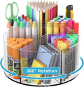 Acrylic Pen Holder for Desks, Acrylic Desk Organizer Clear, 360 Degree Pencil by Wawocs