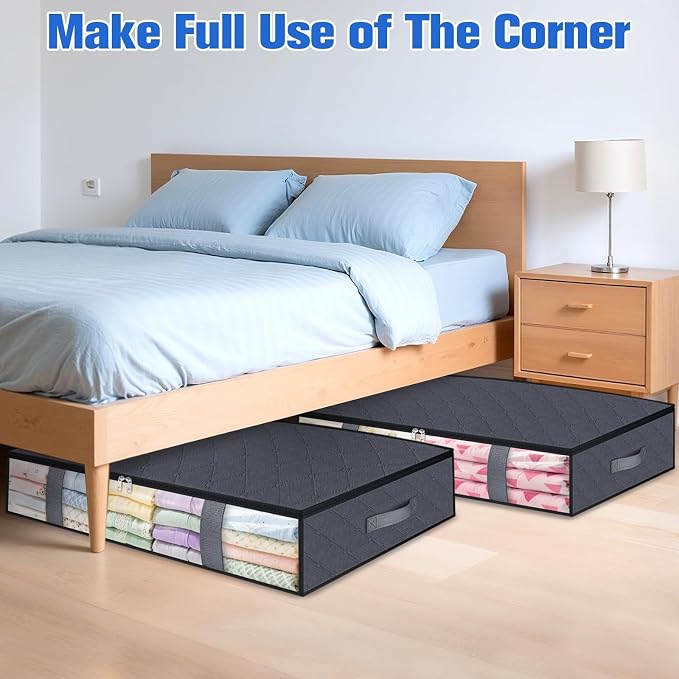 Under Bed Storage Containers, 2 Pack Blanket Storage Bags, Collapsible Storage - Image 7