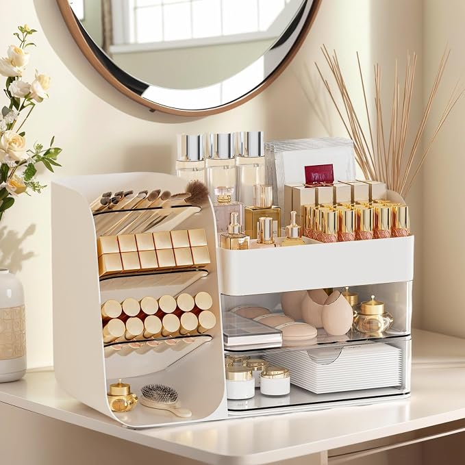 Makeup Organizer with 2 M Drawers & Brush Holders - Image 6