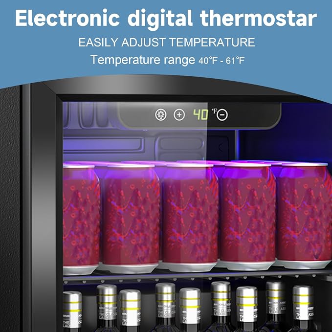 1.3 Cu.Ft Mini Fridge for 60 Cans, Beverage Refrigerator - Image 4