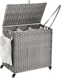 Laundry Hamper with Wheels, 39.6 Gallon Rolling Laundry Basket with Lid by Hiagnete