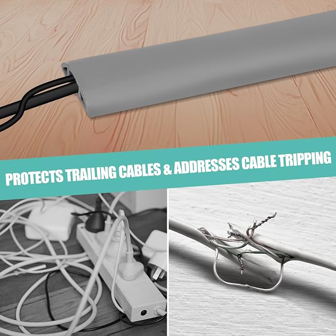 Floor Cord Cover Self Adhesive Cord Hider, 3.3FT Cable Management, Extension - Image 6