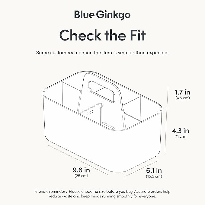 BLUE GINKGO Stackable Organizer Caddy – Korean-Made Portable Tote - Image 3