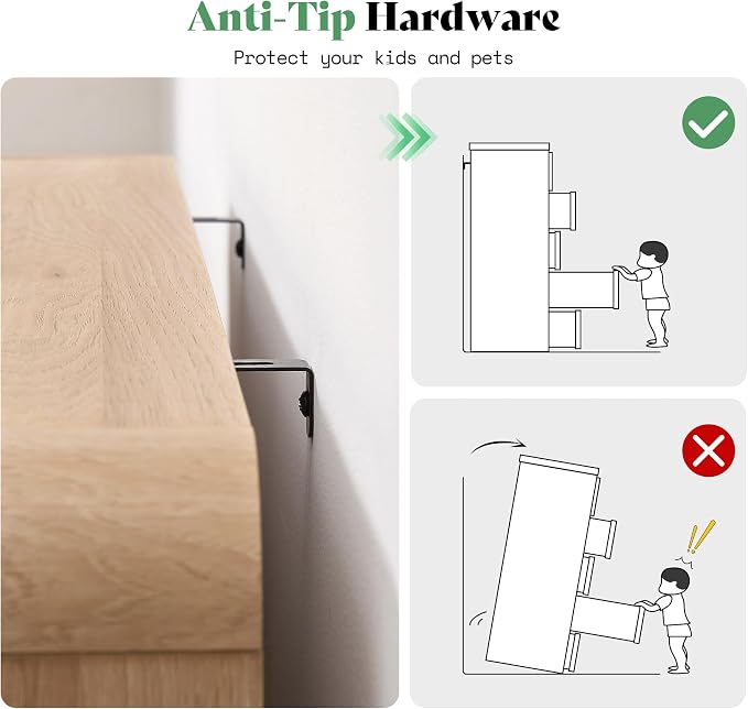 AMERLIFE 6 Drawer Dresser for Bedroom, Anti-Tip Kit, Wood Cabinet Organizer for - Image 7